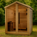 Load image into Gallery viewer, Golden Designs “Savonlinna” 3-Person Traditional Barn Outdoor Sauna Full View 2