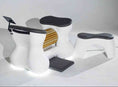 Load image into Gallery viewer, Modern white and black chair with unique design on a white background
