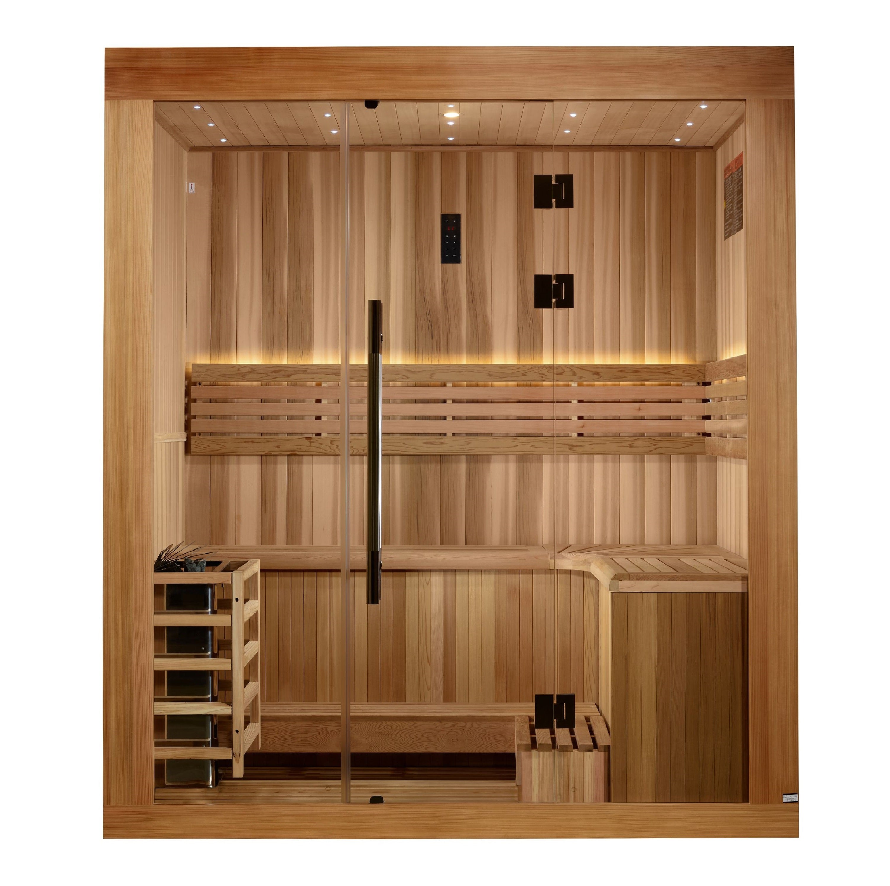 2025 Golden Designs Updated "Copenhagen" 3 Person Traditional Sauna (GDI-7389-02) Full View