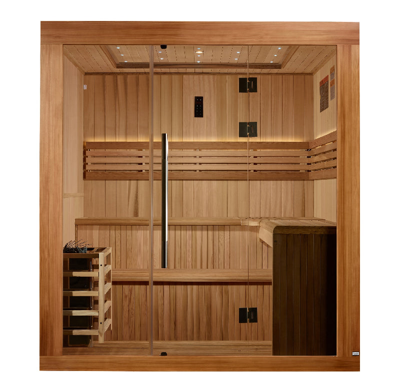 2025 Golden Designs Updated "Osla" 6 Person Traditional Sauna (GDI-7689-02) Full View