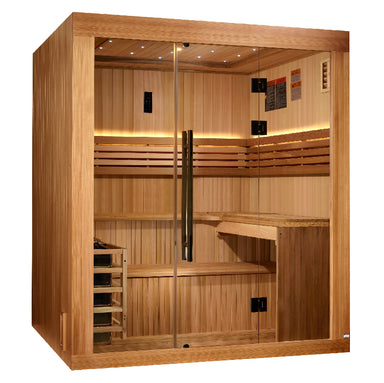 2025 Golden Designs Updated "Osla" 6 Person Traditional Sauna (GDI-7689-02) Full View 2