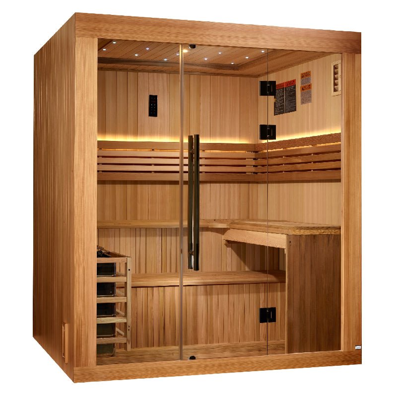 2025 Golden Designs Updated "Osla" 6 Person Traditional Sauna (GDI-7689-02) Full View 2