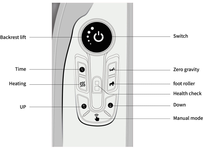De-Stress Lounger Massage Chair Button View 3