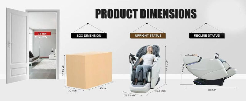 De-Stress Lounger Massage Chair Dimensions