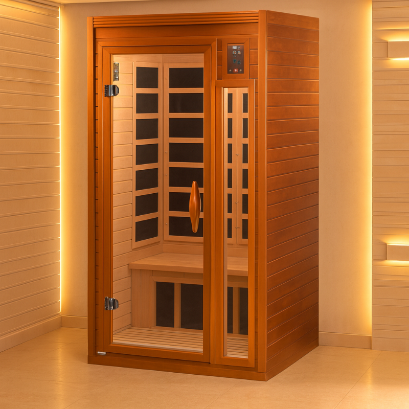 Dynamic “Barcelona” 1-2 Person Low EMF FAR Infrared Sauna Full View