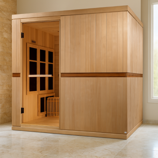 Golden Designs “Catalonia” 8-Person Near Zero EMF FAR Infrared Sauna Full View 2