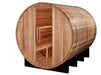 Golden Designs “Klosters” 6-Person Traditional Barrel Sauna Full View 2