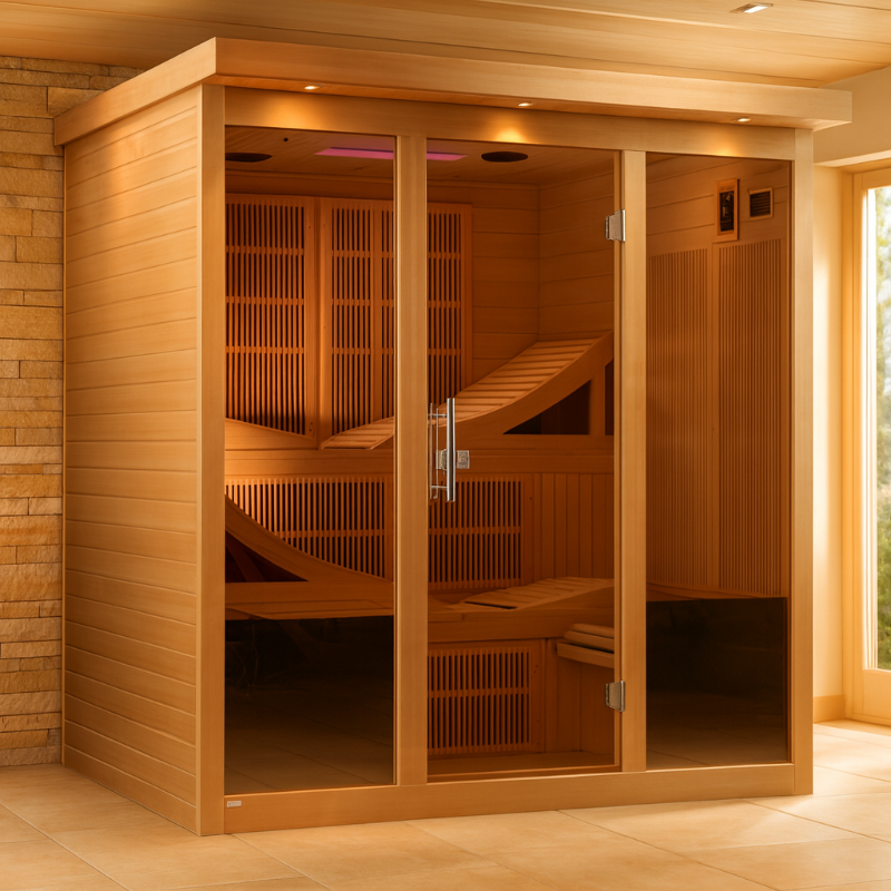 Golden Designs “Monaco” 6-Person Near Zero EMF FAR Infrared Sauna Full View 2