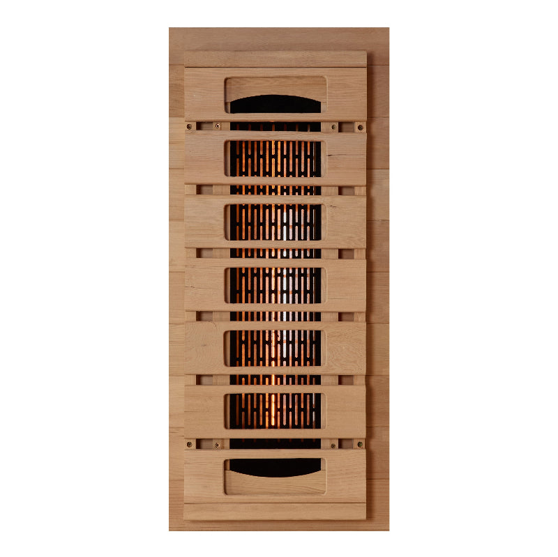 Golden Designs “Reserve Edition” 4-Person Full Spectrum Infrared Sauna with Himalayan Salt Bar Panel View 2