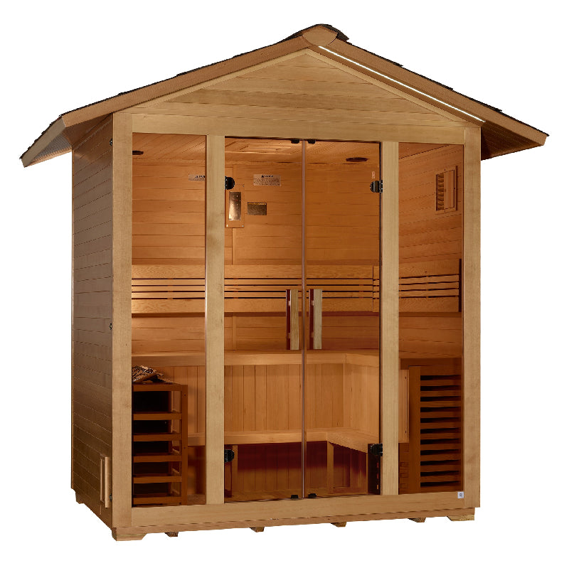 Golden Designs “Vorarlberg” 5-Person Traditional Outdoor Sauna Full View 3