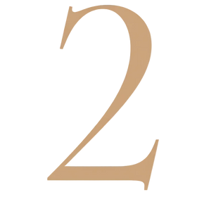 Large brown number '2' on a beige background
