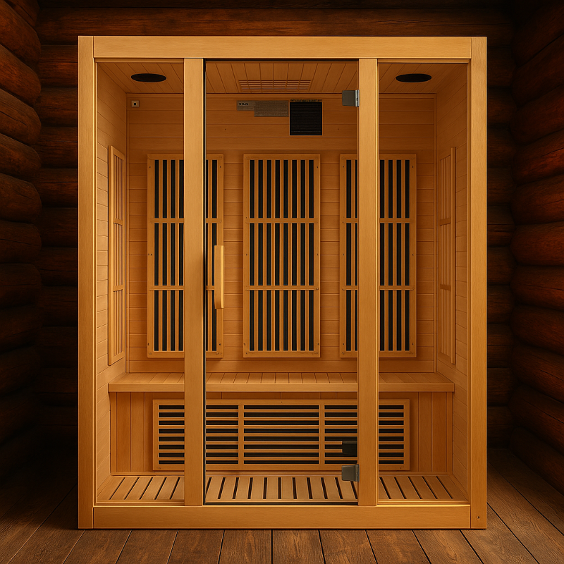 Maxxus “Bellevue” 3-Person Near Zero EMF FAR Infrared Sauna Full View 2